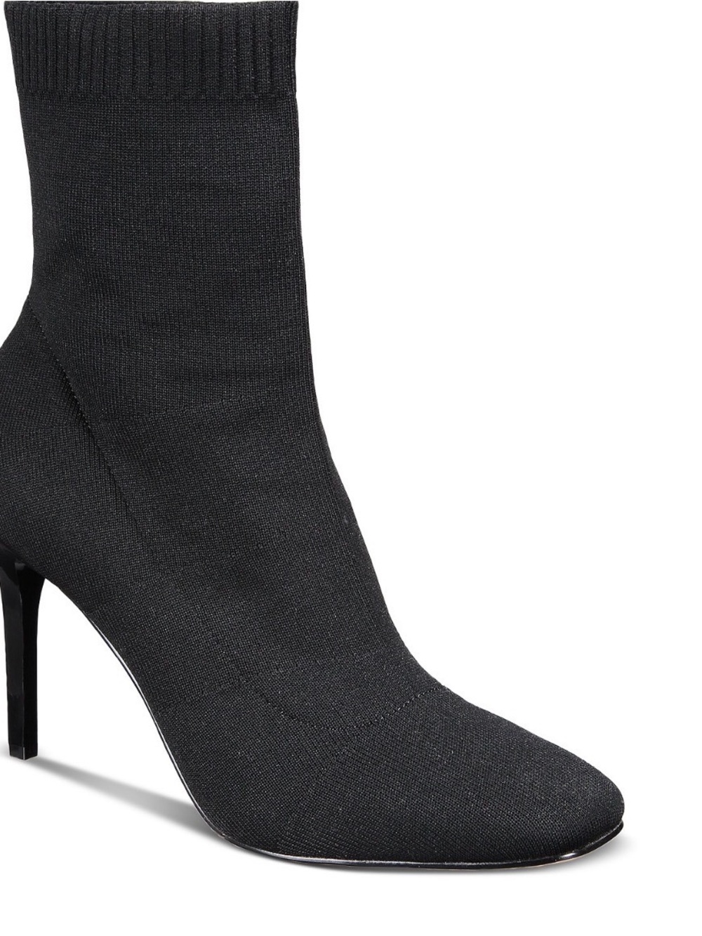 INC International Concepts Black Stretch-Knit Sock Ankle Boots